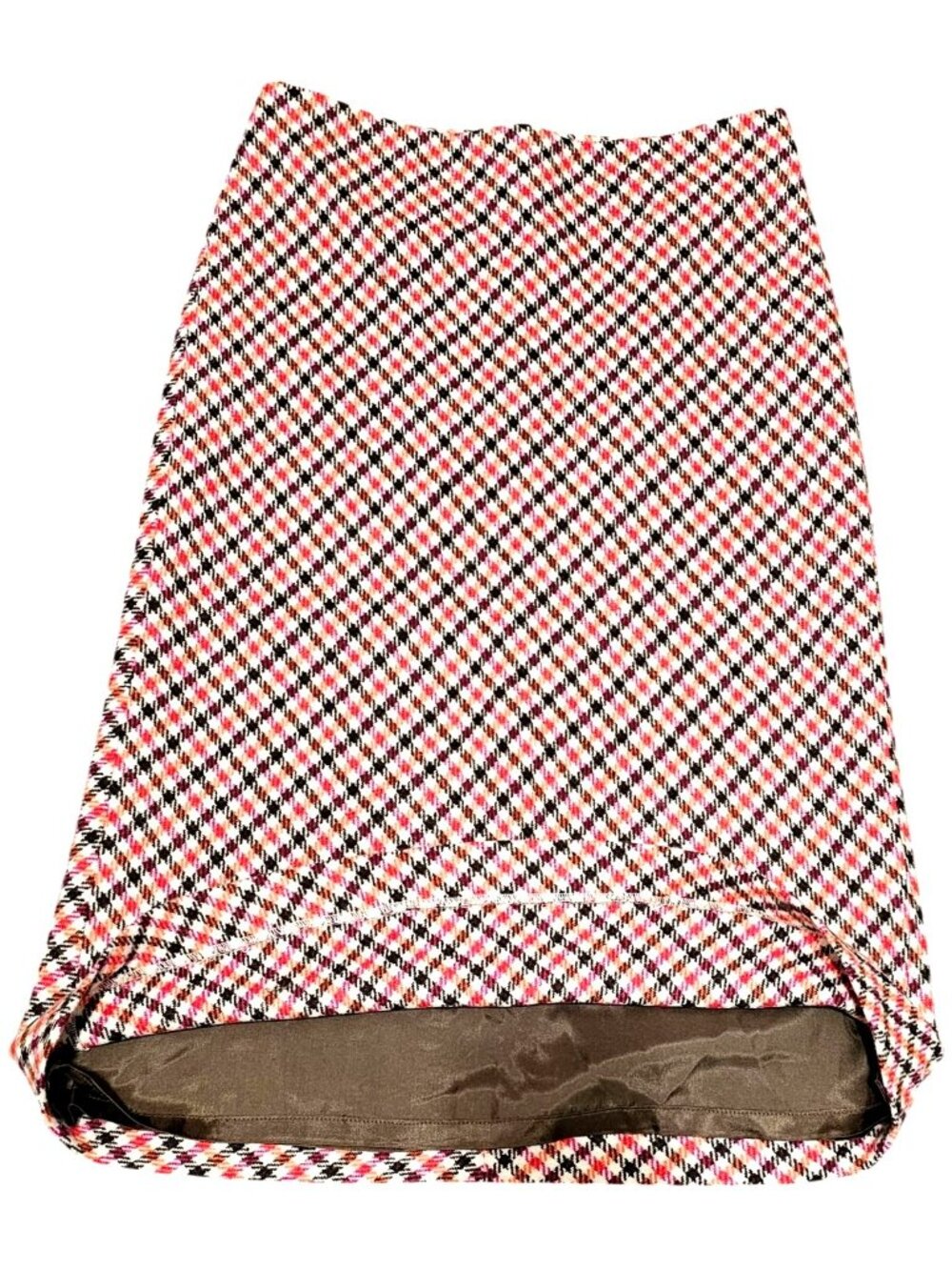 Talbots Womens Size 4 Wool Blend Plaid Button-Front Midi Skirt In Pink & Orange - Picture 7 of 10
